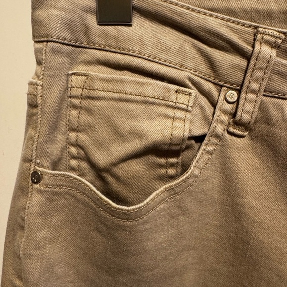 Risen Jeans High Rise Distressed Straight Leg Sand Khaki Color Sz 11 Waist 30 - Picture 7 of 16